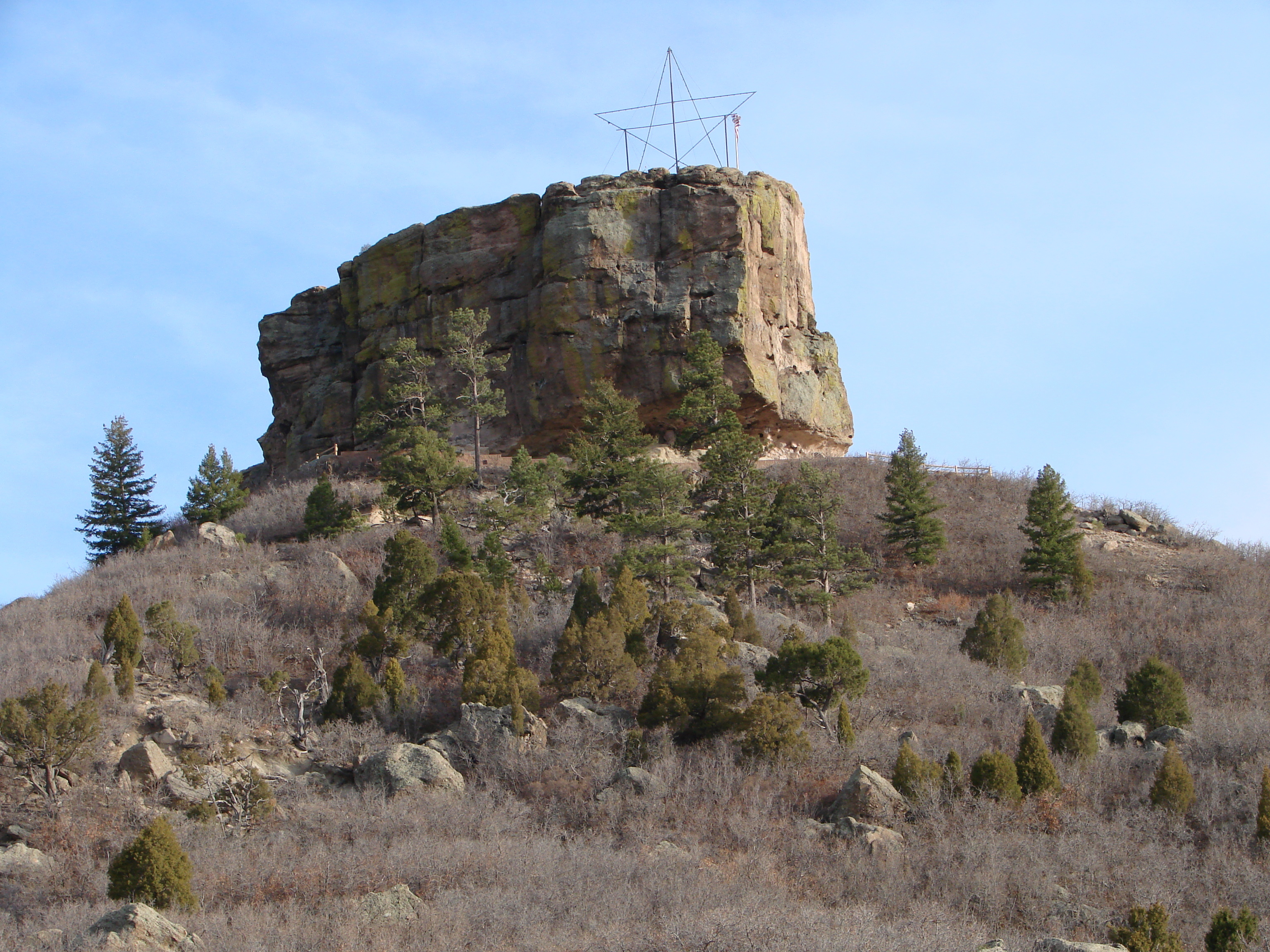 The iconic Castle Rock formation in Castle Rock, Colorado
